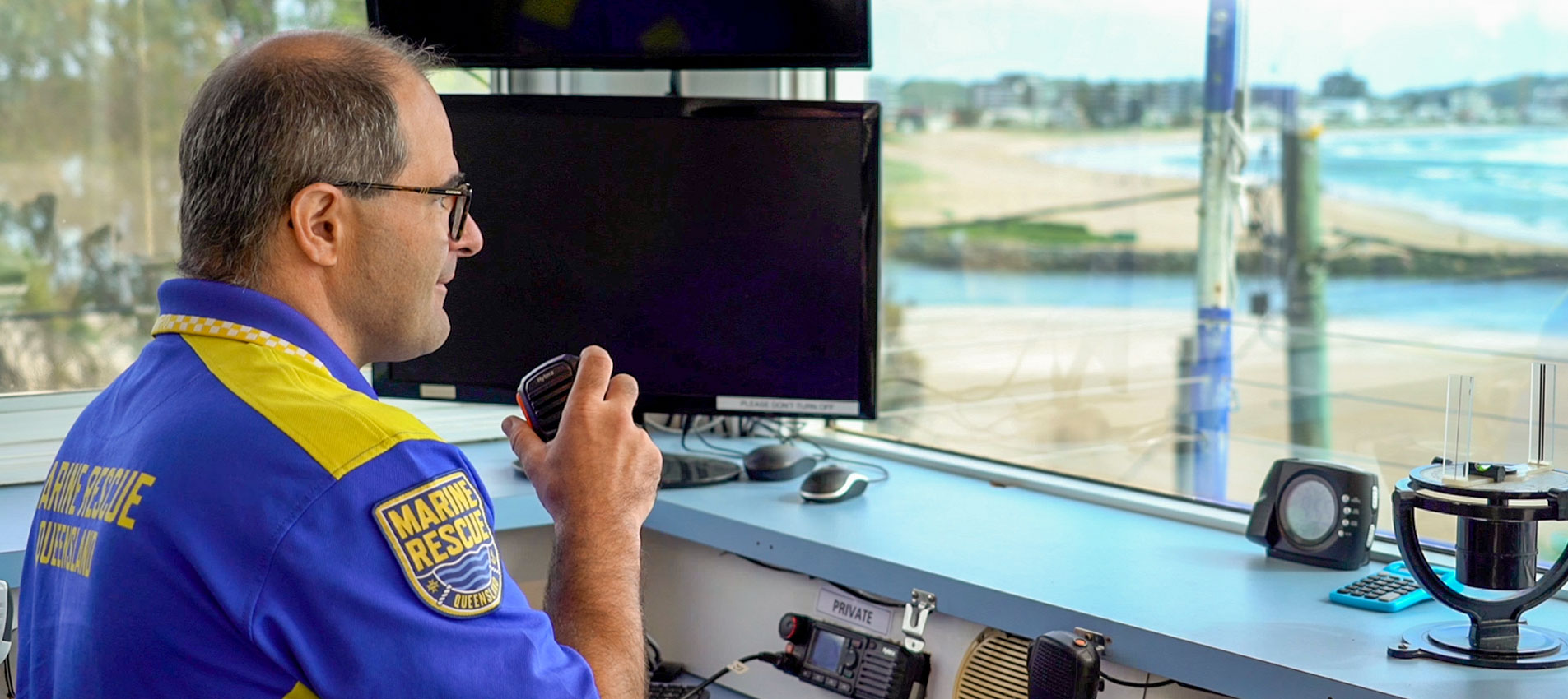 MRQ volunteer on the radio