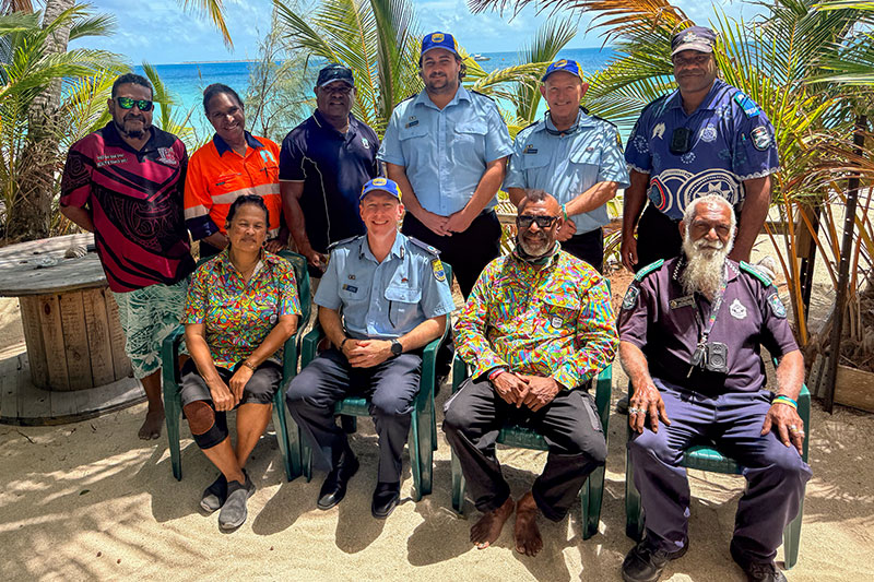 Meeting with community members and MRQ volunteers on Masig Island