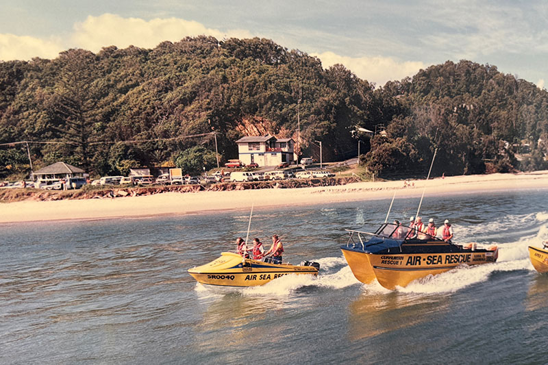 Currumbin Air Sea Rescue crew in 1987